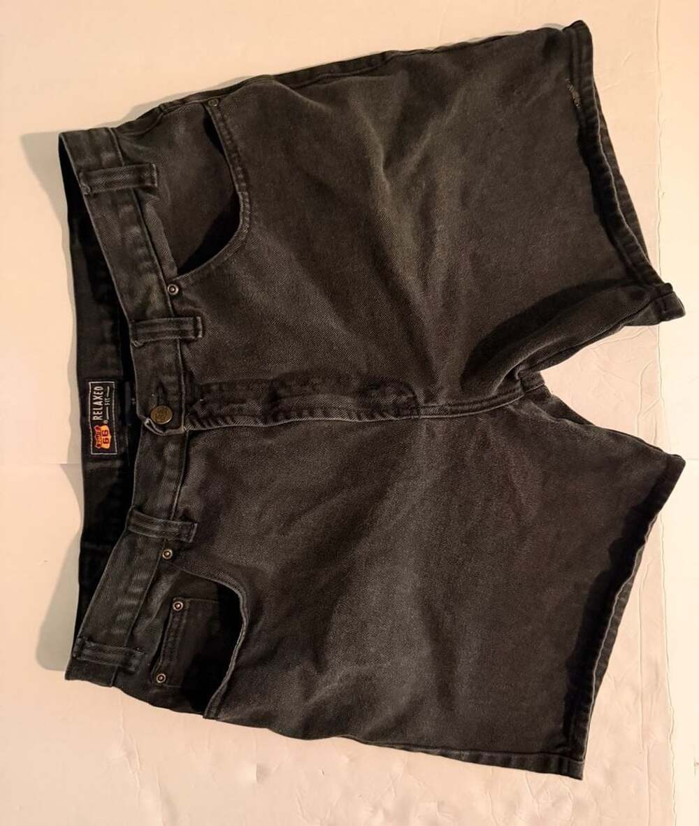 Route 66 Black Denim Relaxed Fit Shorts Size 38